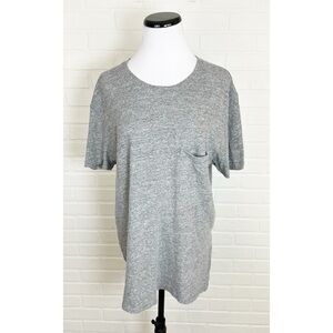 Monrow Classic Short Sleeve Crew Neck Pocket Tee Shirt Granite Gray Size XL